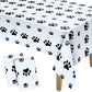 2 Pieces Puppy Paw Print Plastic Tablecloth Disposable Table Cover Puppy Themed Birthday Party Decorations for Dog Party Supplie