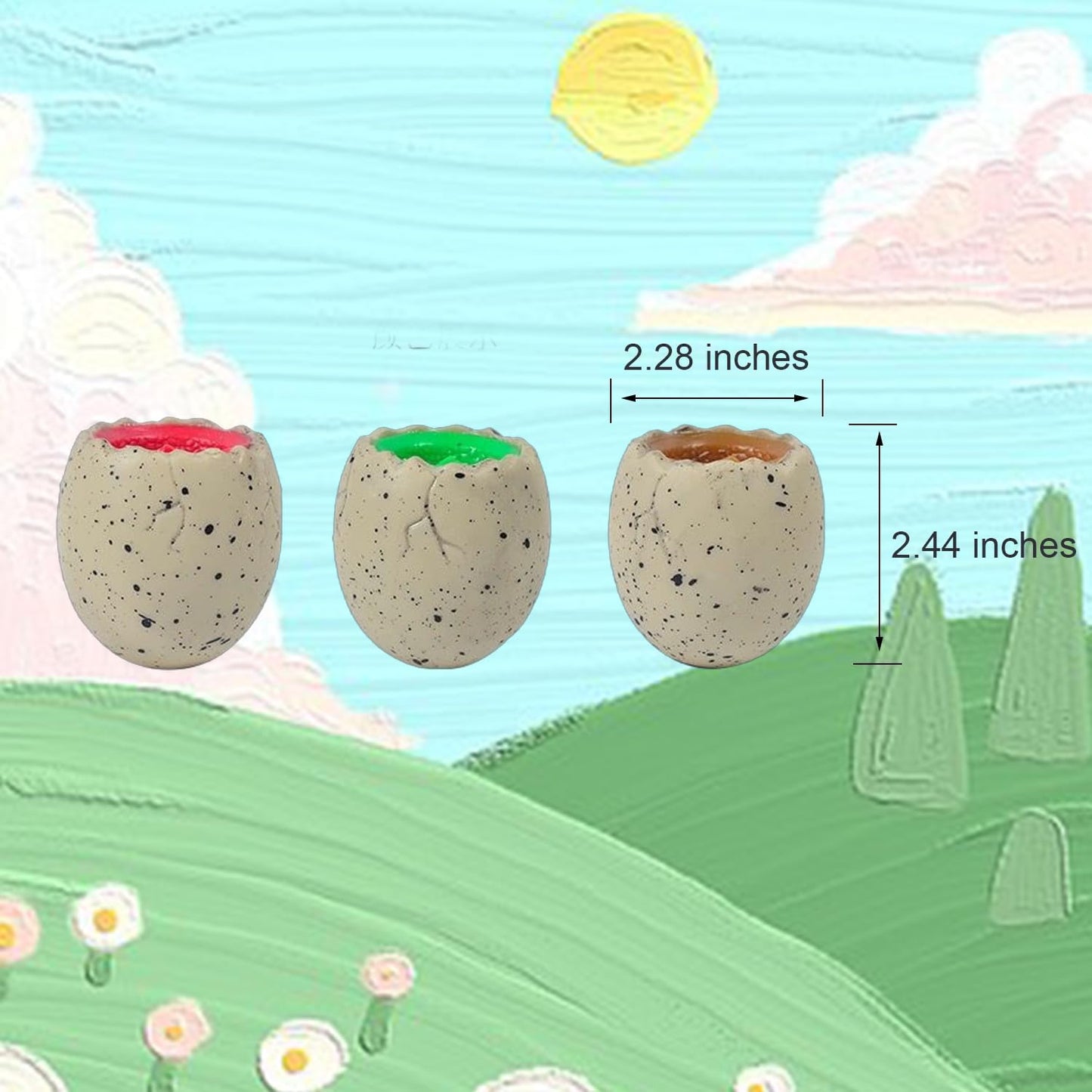 3 PCS Set Squeeze Toys Squishes Toy Decompression Colorful Evil Dinosaur Pop Out Eggs Squeeze Toys Sensory Fidget Toys Stress Relief for Kids & mature-themed Tricky Funny Novelty Toy