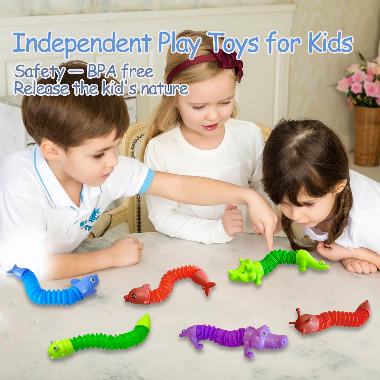 Pop Tubes Fidget Toys 24 Pcs,Party Favors Supplies Birthday Gifts For Kids Adults,Christmas Stocking Goodie Bags Stuffers,Sensor