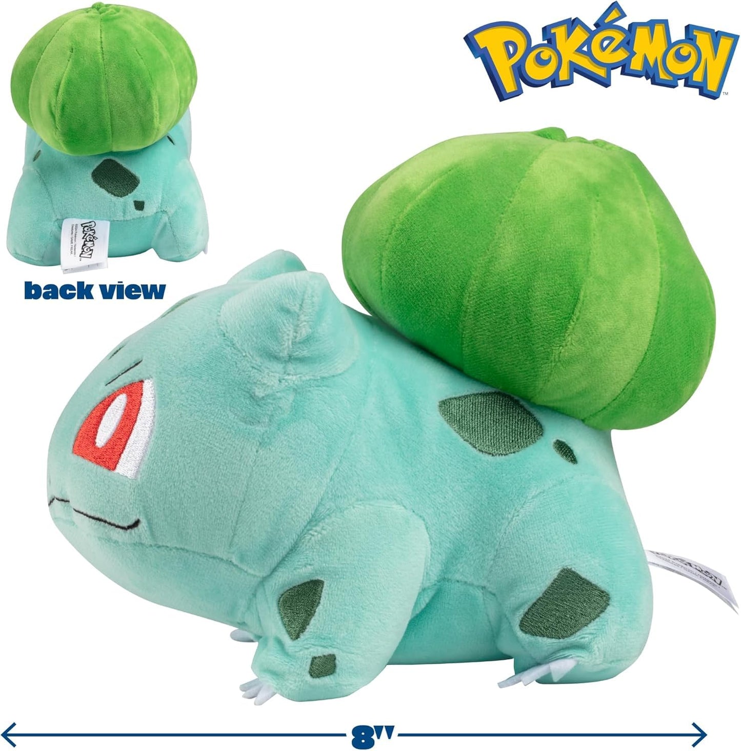Pokemon 8-Inch Bulbasaur Starter Plush - Officially Licensed - Authentic Soft Stuffed Pokeball Toy - Gift for Kids  Boys  Girls - 2+
