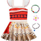 Aovclkid Girls Princess Costume Birthday Party Dress Halloween Cosplay Outfits With Accessories(9-10 Years,Red)