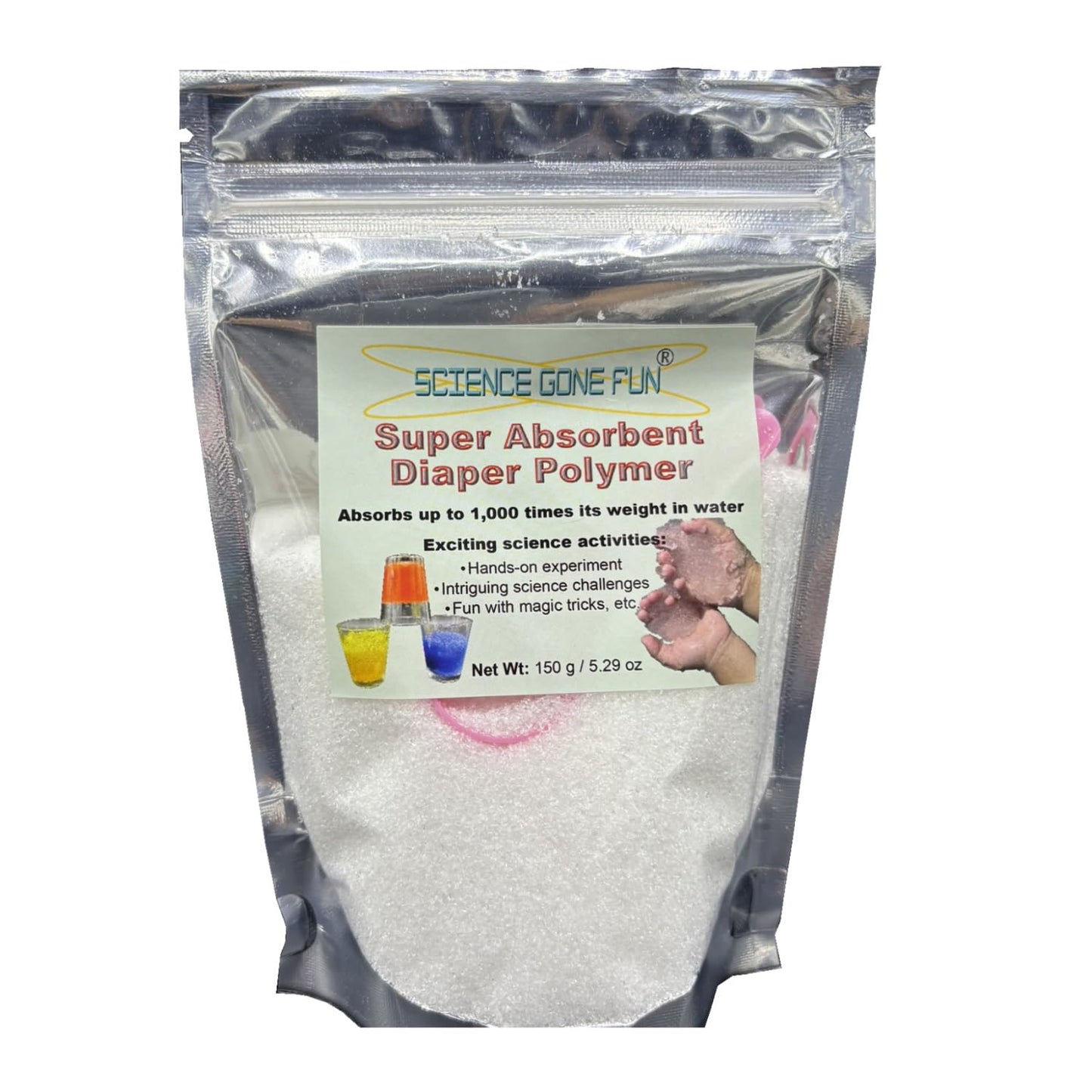 Science Gone Fun 150 Grams Sodium Polyacrylate Superabsorbent Diaper Polymer