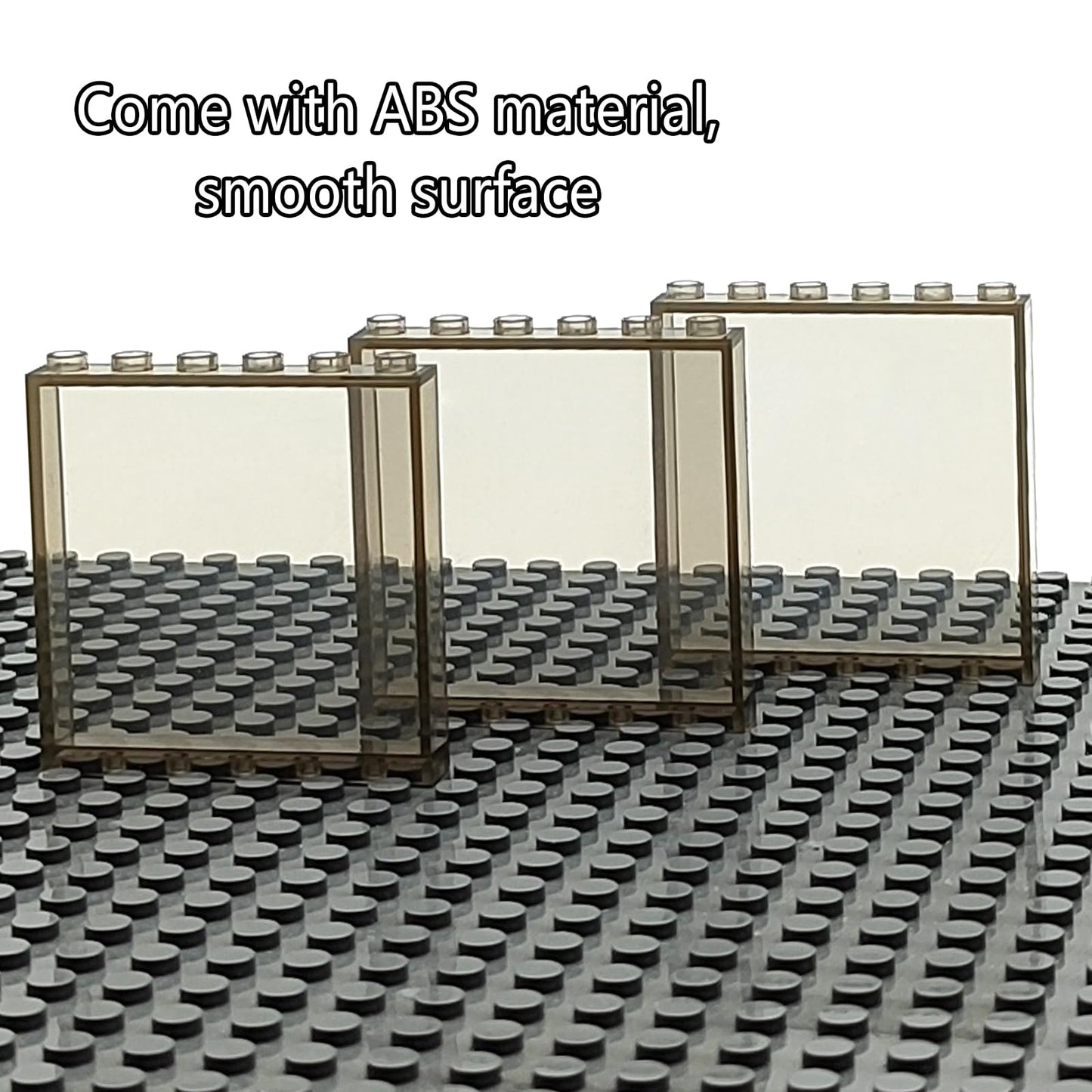 Zhx 30Pcs Clear Transparent Window House Building Brick Toy Classic Flat Plates Pieces And Parts Block Compatible With Major Brands (Black)