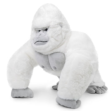 Zhongxin Made Albino Gorilla Plush Toy, Realistic Albino Gorilla Stuffed Animals 15In, Unique Forest Plushie Toys Model Dolls Collection For Kids