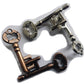 GINFH Brain Teaser 3D Unlock Interlocking Metal Hole Lock Puzzle - mature-themed Educational IQ Toy (Gold Silver Key)