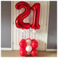 LHOAVWE 40 Inch Red Foil Mylar Number 21 Balloons - Jumbo Aluminum Birthday Party Decorations