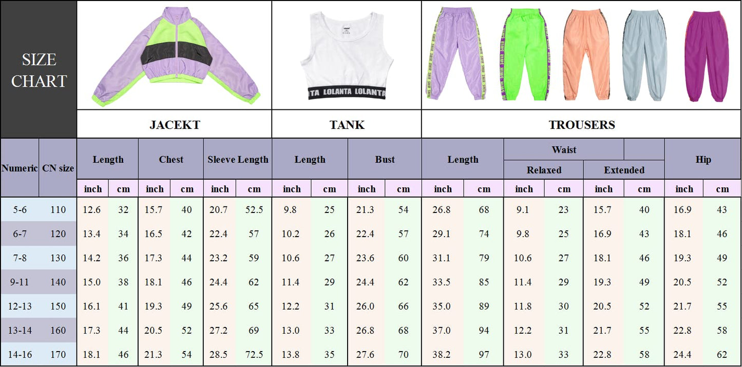 Lolanta Cute Sports Outfits Girls Street Dance Clothing Set, Hip Hop Modern Jazz Team Performance Costume, Girls Dance Wear Sets