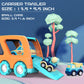 Forty4 9 Pack Cars Toys Set - Big Transport Truck with 8 Pull Back Trucks, Sound & Light, Blue, 13.5x5.5 inch, Ideal for Toddlers