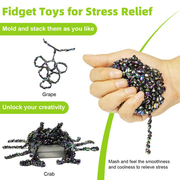 Caturledas 1200 Pcs Ferrite Putty Stones, Fidget Toys Rocks For Office Stress Anxiety Relief, Executive Desk Toys For Men Women