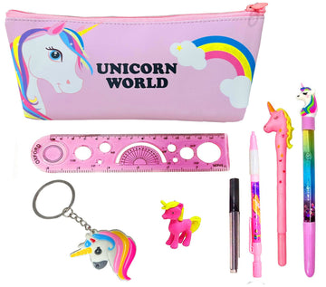 Kobbet 8Pcs Unicorn Theme Return Gitf Set For Girls Party Favour Gift Unicorn Pencil Case Pencil Costmetic Tarvel Pouch, Unicorn
