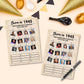 Qupt 80Th Birthday Party Games, Born In 1945, 30 Cards, Adults, History, English, Card Game, 18+