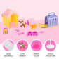 Portable Dollhouse Playset For 11.5 Inch, 2-Story Doll House With 25+ Pcs Dollhouse Furnitures & Accessories, Space Saving Playh