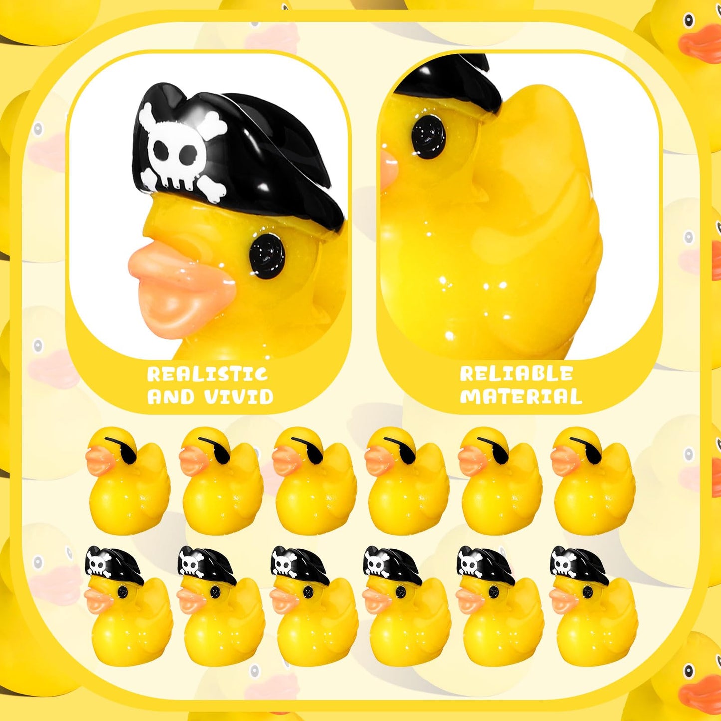 Gemscream 120 Pcs Halloween Mini Resin Pirate Tiny Ducks Little Cute Miniature Resin Duck Miniature Figures Ornament For Crafts