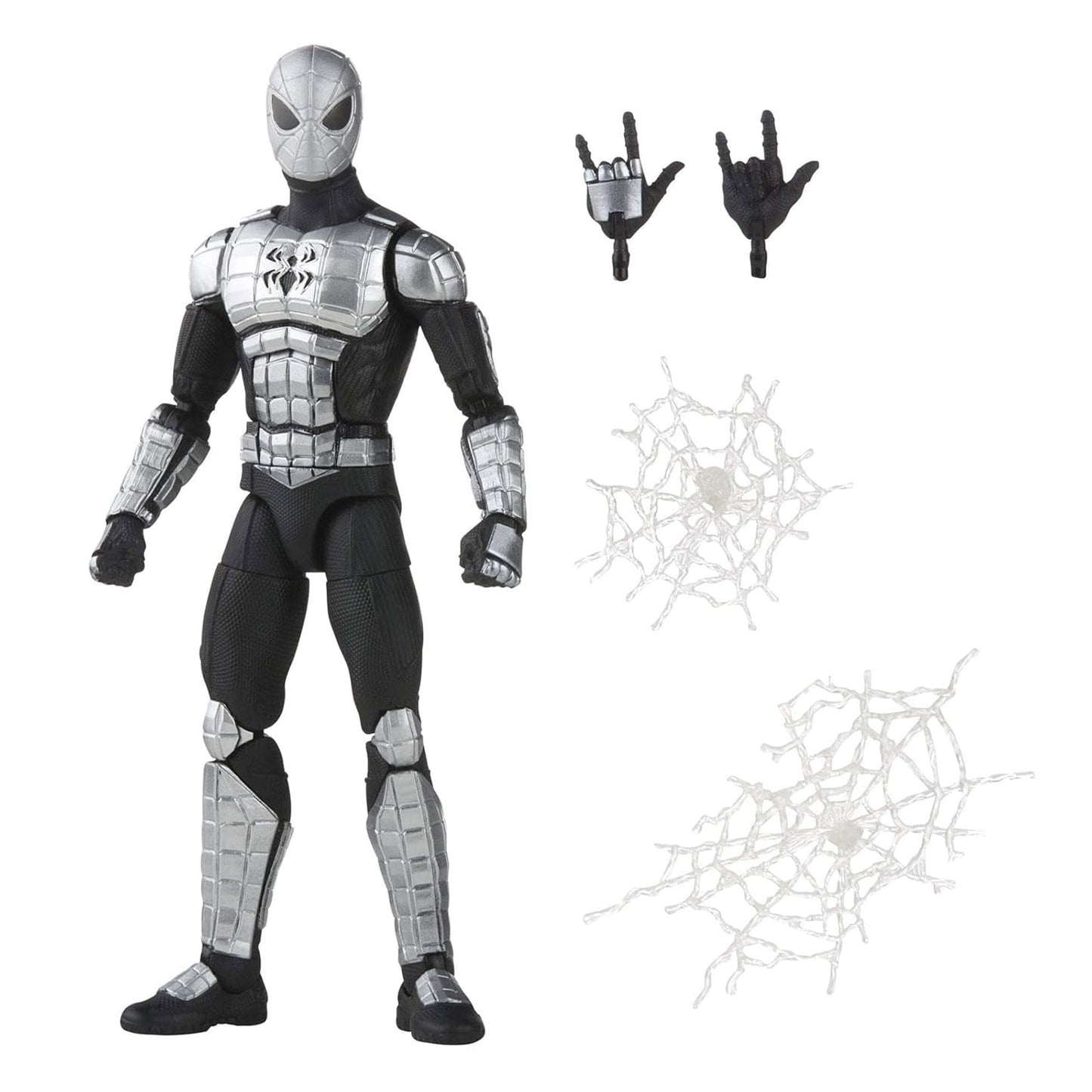 Spider-Man Marvel Legends Series 6-inch Spider-protective covering Mk I Action Figure Toy  Includes 4 Accessories: 2 Alternate Hands and 2 Web FX