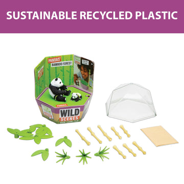Wild Scenes Pandas' Bamboo Forest - Grow & Play Kit Environmentally Friendly Wildlife Conservation Toy - Animal Playset For Kids Ages 4 And Up