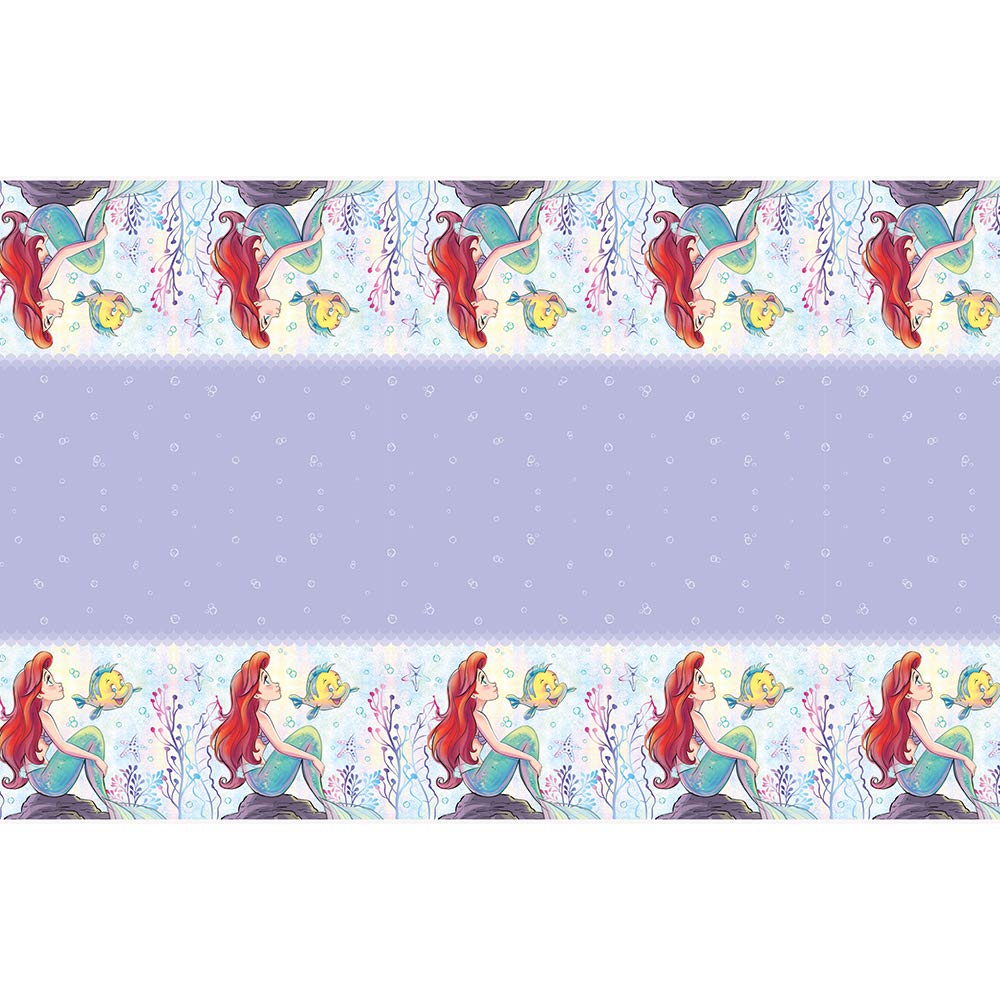Unique Disney The Little Mermaid Rectangular Plastic Table Cover - 54 x 84, 1 Pc