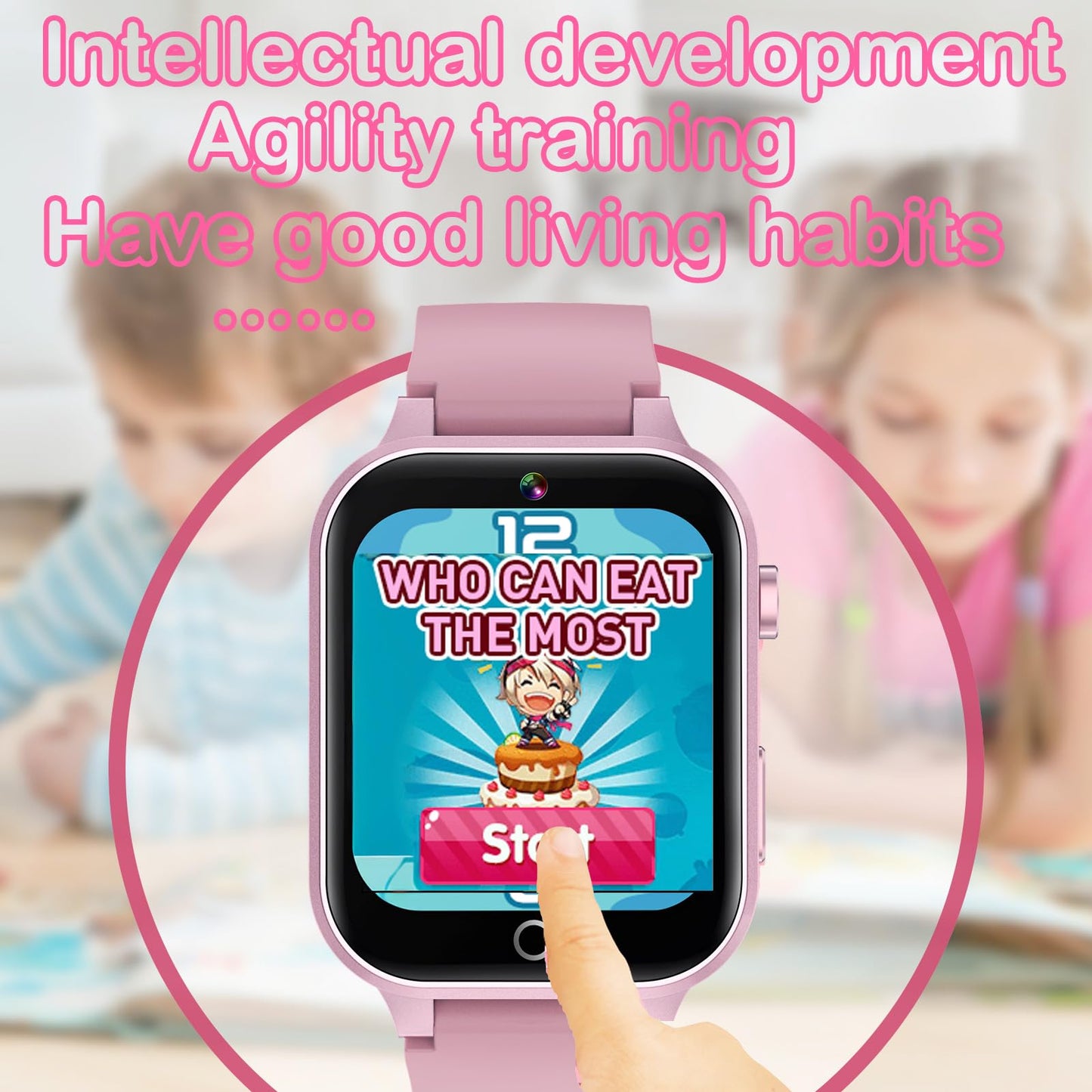 Ichomke Smart Watch For Kids, Girls Boys Smartwatch With 26 Games Camera Video Recorder And Player, Pedometer Calendar Flashligh
