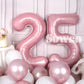 Suwen 40 Inch Large Pink 25 Balloon Numbers Big Foil Helium Number Balloons 0-9 Jumbo Happy 25Th Mylar Birthday Party Decoration