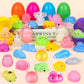 36 Pcs Prefilled Easter Eggs with Mochi Squishy Toys, Easter Eggs Filled with Glitter Soft Animals, Stress Reliever Squishy Toy