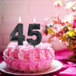 2 inch Black 45 & 54 Birthday Candles, 3D Diamond Number 45th & 54th Cake Topper for Men Women Birthday Party Decorations Theme
