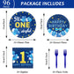 Tevxj 96Pcs Mr Onederful 1St Birthday Tableware Set First Birthday Dinnerware Disposable Plates Birthday Theme Party Plates Napkins Forks For Baby Boy 1St Birthday Party Decorations Supplies 24 Guests