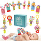 Baby Hanging Toy, Wrist Rattles, Rattle Socks, Handheld Wearable Washable Adjustable Rattle Toy, Newborn Present Baby Shower Birthday Gift Set For 0 1 2 3 Years Old Babies (12Pcs-J)