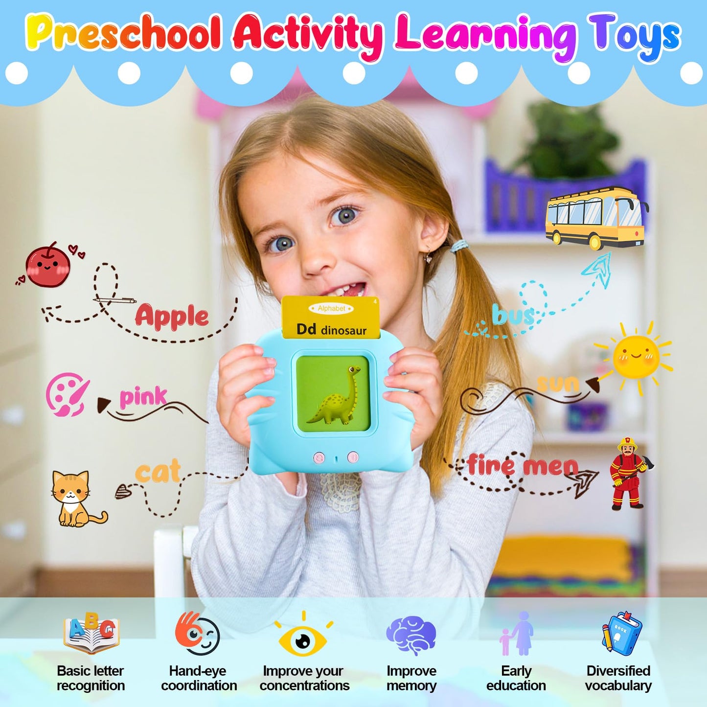Winbaby Talking Flash Cards Pocket Speech Toys - 336 Sight Words Montessori Audible Speech Buddy Preschool Educational Learning