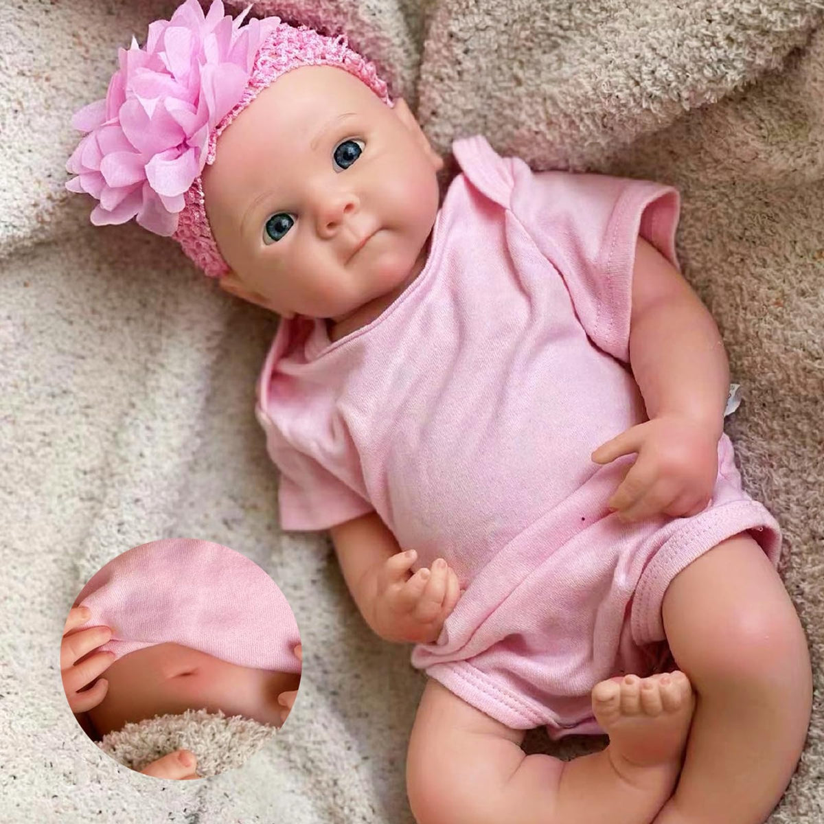 OtardDolls 18 Inch Silicone Baby Doll Full Body Girl Soft Lifelike Realistic Newborn with Clothes and Bottles for Kids