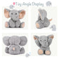Tcbunny Baby Elephant Bedtime Stuffed Animal Plush Toy 11', Kids, Aichie (Grey)