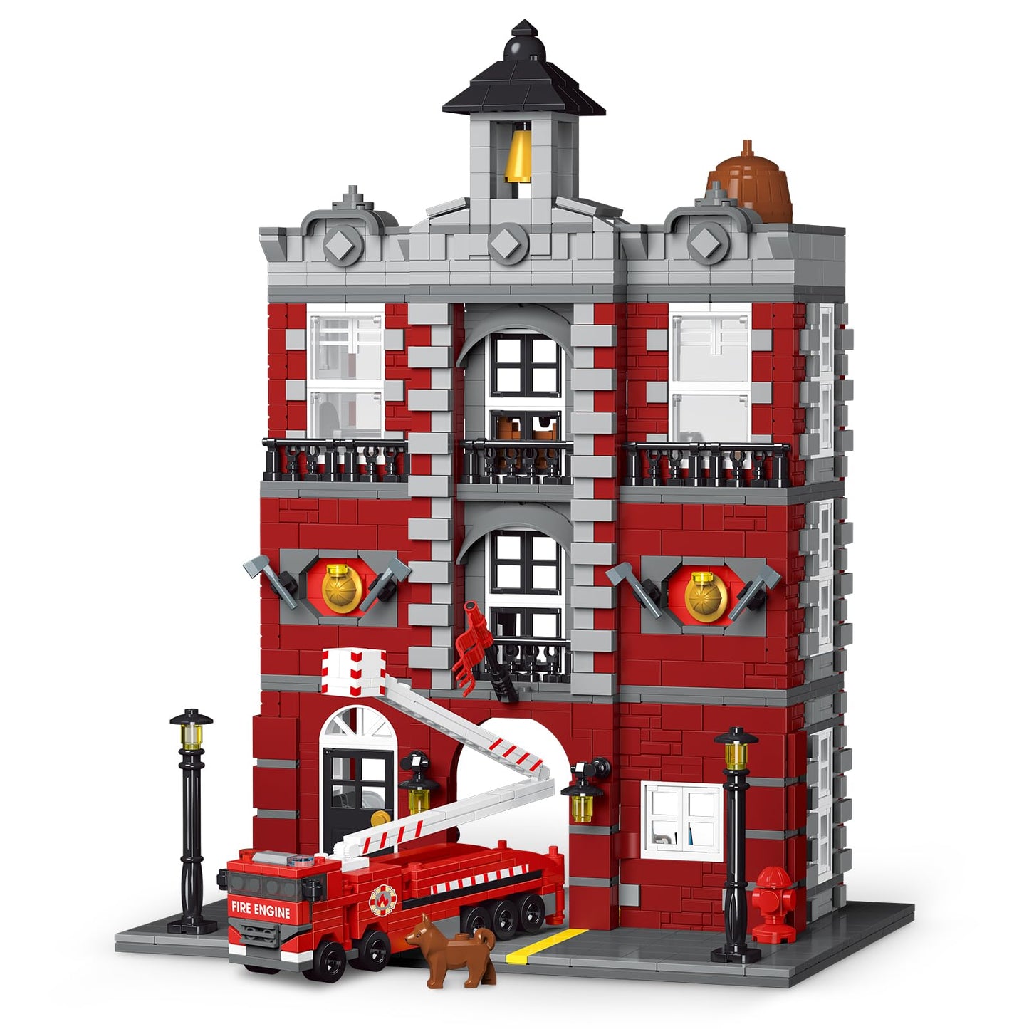 City Fire Rescue Building Set Compatible with Lego Fire Truck Building Blocks Birthday Gifts for Children and mature-themed (1823 PCS)