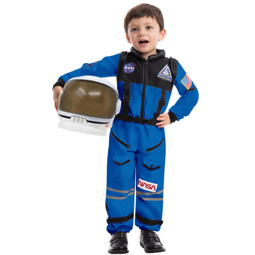 Spooktacular Creations Blue Astronaut Costume with Helmet  Space Suit for Toddler with Movable Visor  Kids Astronaut Halloween Costume for Cosplay  Party Favor Supplies (Small  5-7 yrs)