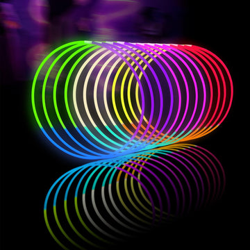 Glow Fever Glow Sticks Bulk 100Ct 22'' Glow Necklaces With Connectors, Neon Light Sticks For Party Festivals Raves Concert Birthday Wedding, Tri-Color