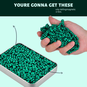 Lcvuuk Ferrite Putty Rocks, Cyan More Than 600 Weak Magnetic Smooth Ferrite Pebbles, Desk Toys And Time-Killer For Adults