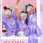 Sintuff 24 Pcs Sleepover Party Supplies For Girls 6 Spa Party Robes 6 Tote Bags 6 Headbands 6 Spa Masks(Size 10,Light Purple)