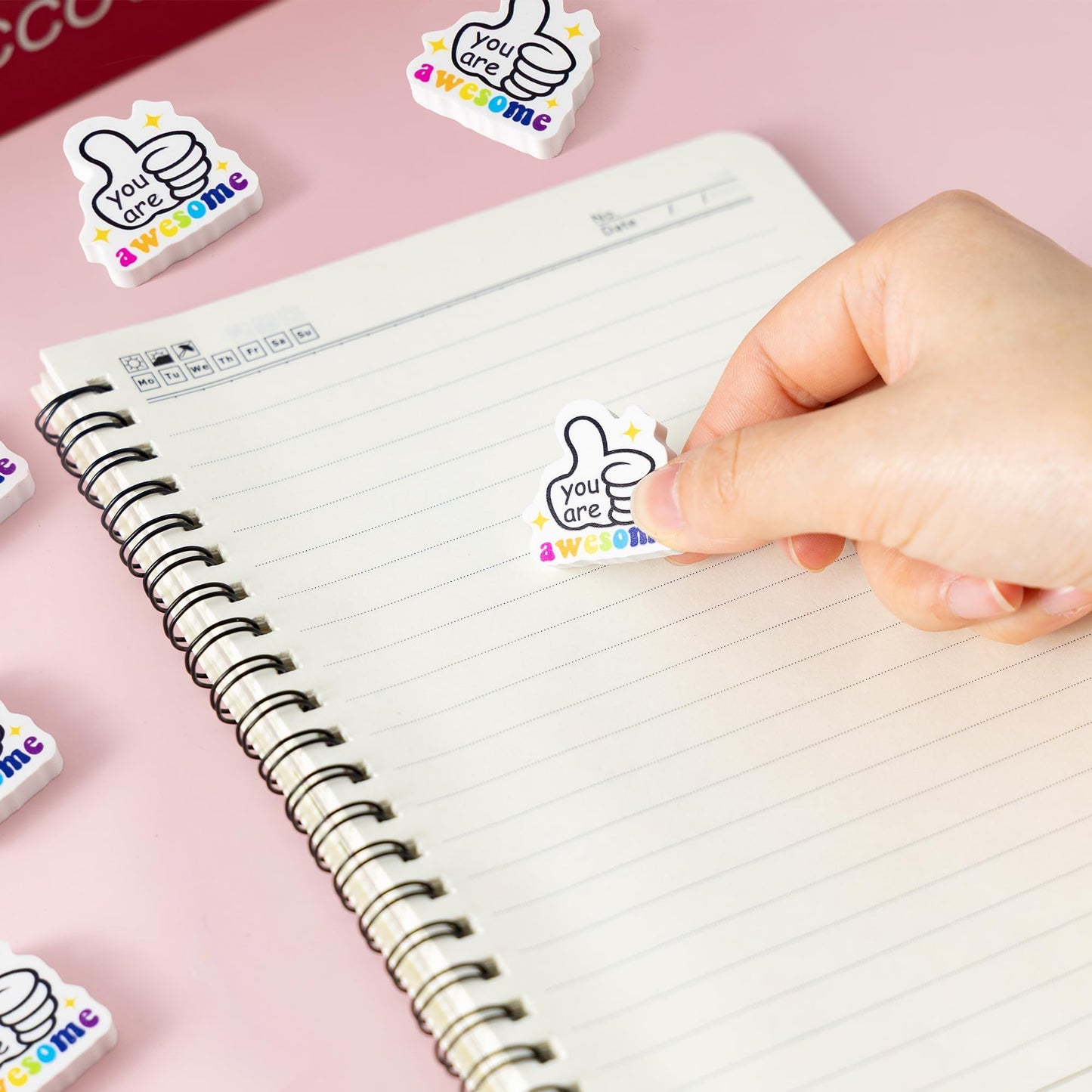 ANGOLIO 60Pcs Back to School Eraser You are Awesome Mini Inspirational Erasers Classroom Stationery for First Day of School Part