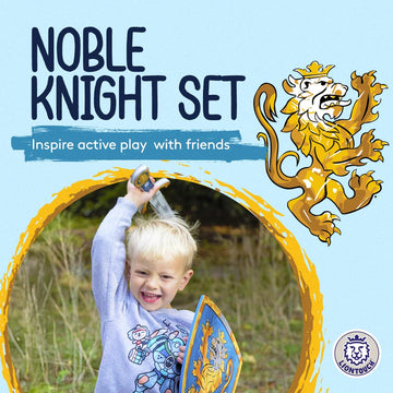 Liontouch - Noble Knight Foam decorative replica blade & Shield for Kids  Blue - Age 3-8 Years | Durable & Safe Medieval Toy Set |  & Battle Accessories for Pretend Play  Dress Up & Knight Costumes for Boys