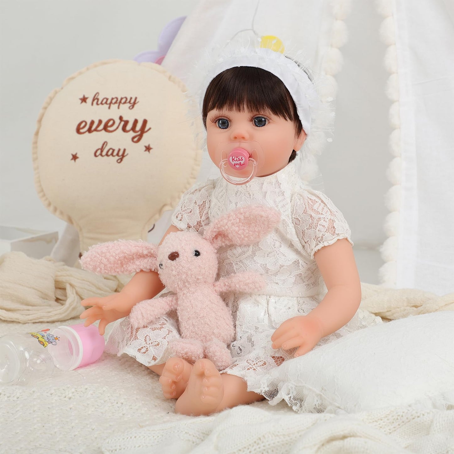 Kdudgso Lifelike Reborn Baby Dolls - 22 Inch Realistic Silicone Baby Doll, Real Life Baby Dolls Handmade Soft Vinyl & Cloth Body