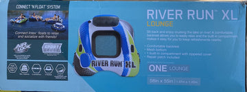 Intex River Run Xl Lounge Tube - Inflatable Pool River Raft Ride- Vibrant Blue, White, And Green