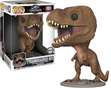Funko Pop 10" Tyrannosaurus Rex - Jurassic World Exclusive, Grey/Brown, Model 30905, Collectible Plastic Figure