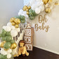 Sage Green Gold Balloons, 12 Inch Green White Metallic Gold Balloons, Green Sand White Balloons Gold Confetti Latex Balloons For