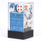 Chessex Dice d6 Sets: Gemini Astral Blue / White with Red - 16mm Six Sided Die (12) Block of Dice