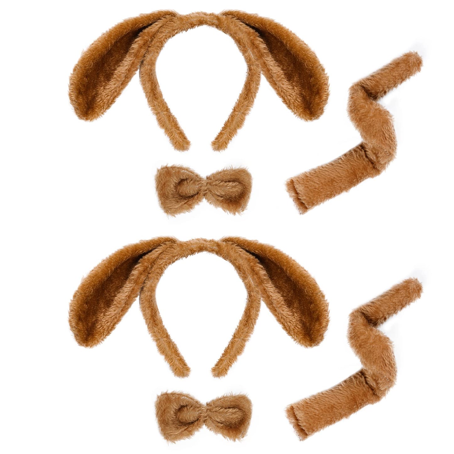 Jmkcoz 6 Pieces Puppy Dog Ears Headband Bowtie Tail For Easter Party Halloween Party Christmas Costume
