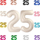 25 Balloon Number, Cream White Number 25Th Birthday Balloons 40 Inch, 25 Or 52 Years Old Cream White Birthday Decorations For Me