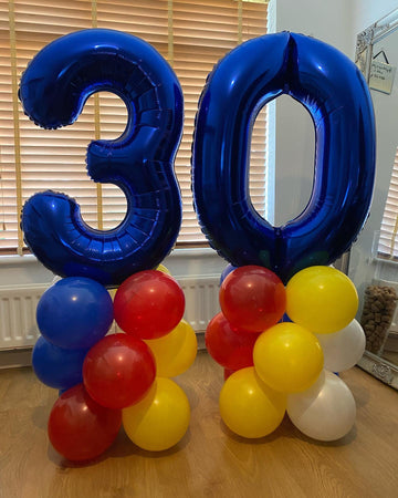 40 Inch Navy Blue 30 Number Balloons Giant Jumbo Huge 30 Foil Mylar Helium Number Digital Balloons Dark Blue Birthday Mylar Digi