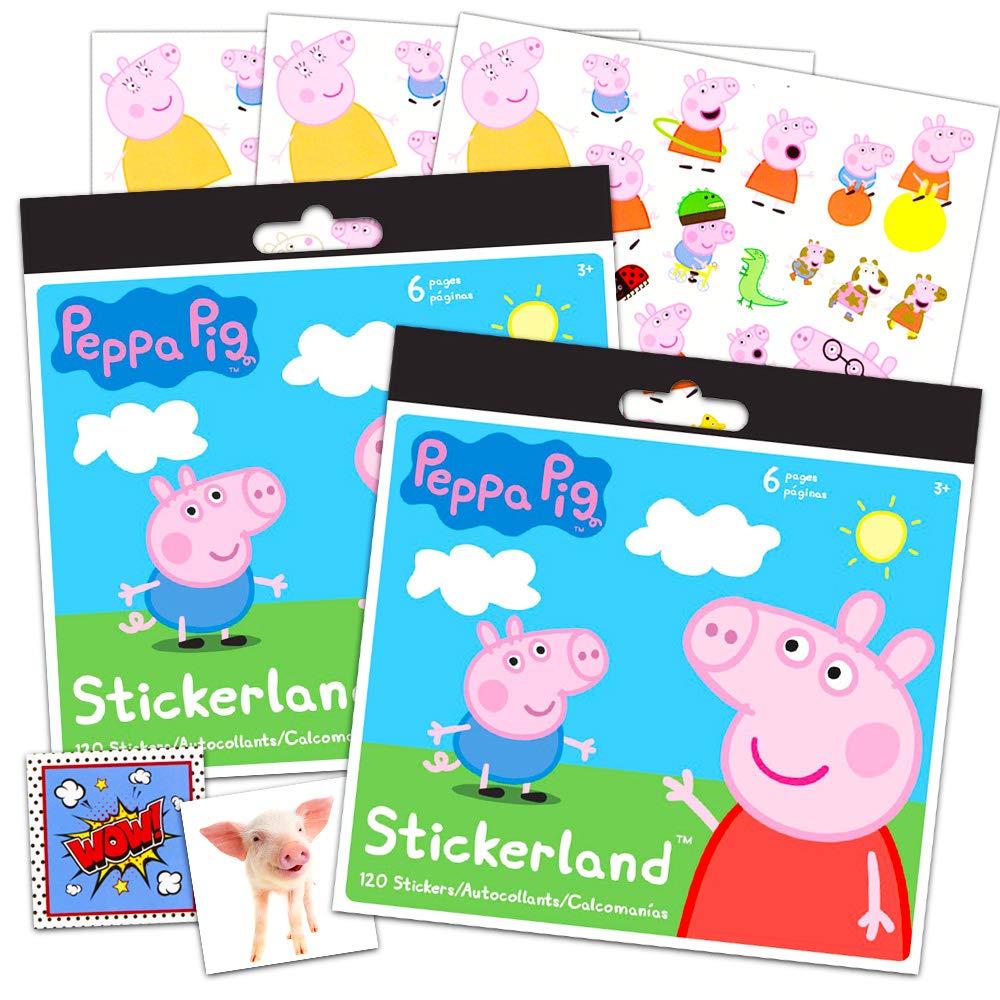 Peppa Pig Stickers Party Favors ~ Bundle Includes 12 Sheets of Peppa Pig Stickers (Peppa Pig Party Supplies)