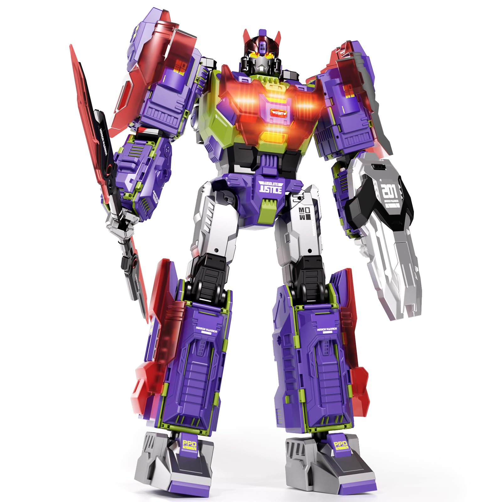 Aiqi 23 Inch Deformation Oversize Robot With Lights, Sounds And Cool Spray - Manual Transforming Action Figure, Switch Between T