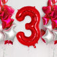 AIQINHU Red Number 3 Balloon - 40 Inch Jumbo Foil Mylar Balloon for 3rd Birthday Party Decorations