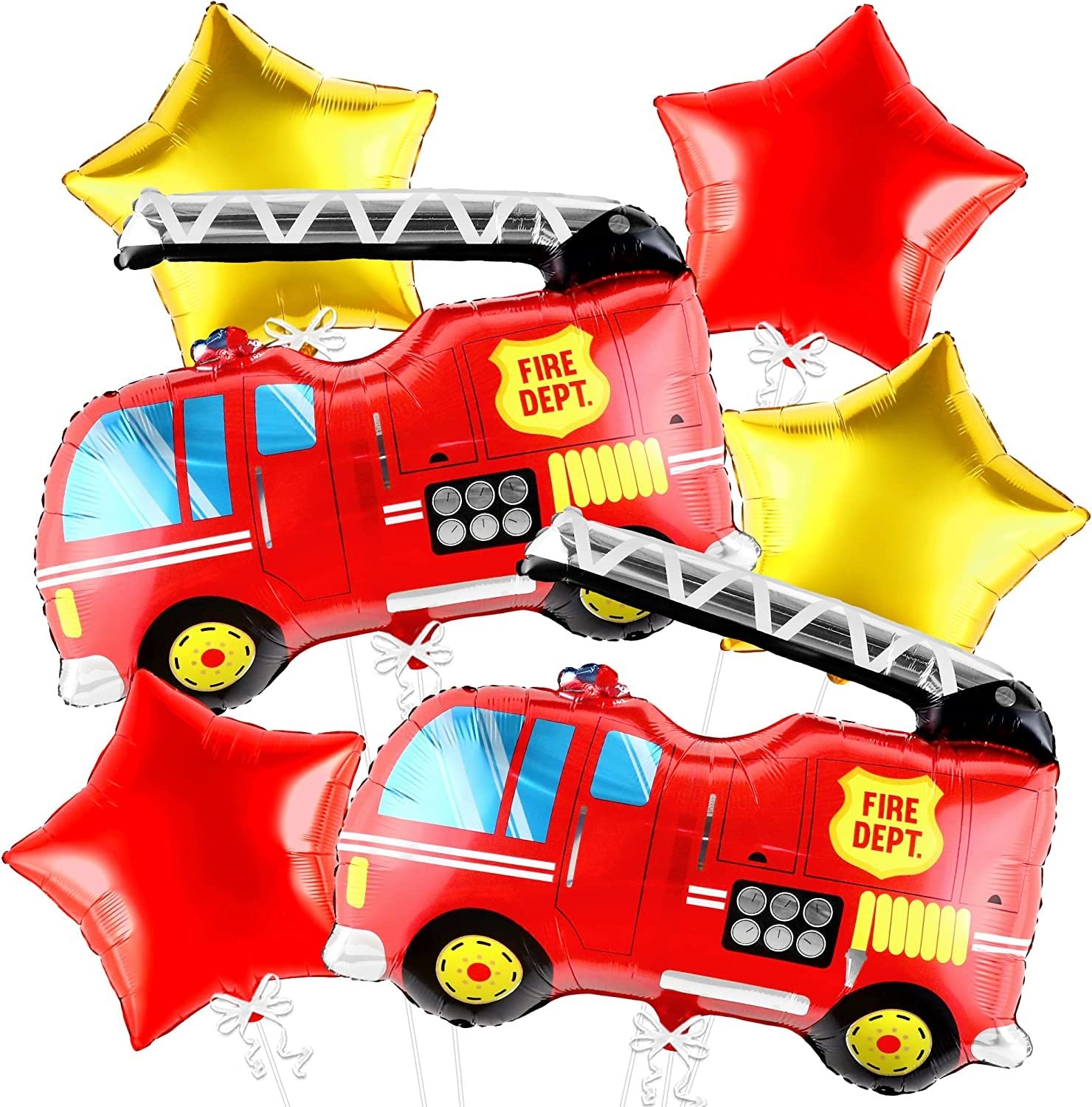 Atpata Funky Fire Engine Fire Fighter Truck Balloons Fire Brigade Theme Fire Van Birthday Party Balloons & Decorations (Fire Eng