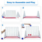 Apudarmis Portable Wooden 4 In A Row Game, Classic Wooden 4-To-Score Game Set With Coins & Carrying Bag-Indoor Outdoor Connect Game For Kids Adults Family