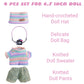 4-Piece Handcrafted Crochet 17cm/15cm Doll Clothes for Labubu (No Doll)  Cute and enhanced Rainbow Outfits with Accessories  Hand Crocheted Hat  Sweaters  Pants  Camera Bag for Girls Boys AK071